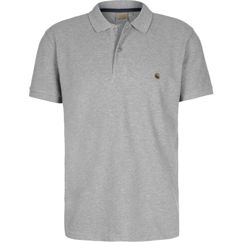 Carhartt Wip Slim Fit Polo T-Shirts T-Shirt dk grey hthr/gold