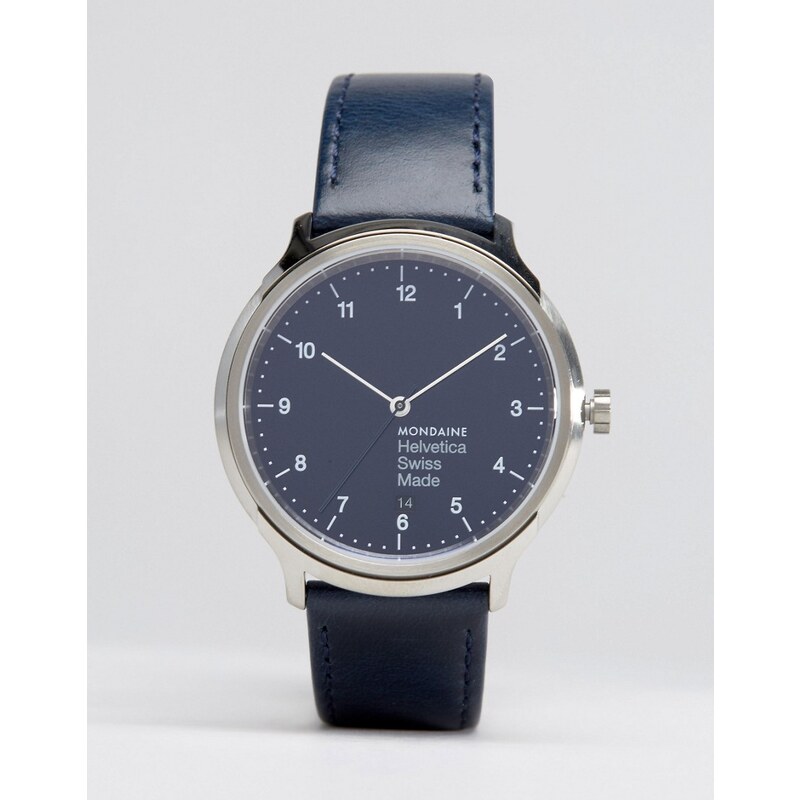 Mondaine - Helvetica No1 - Reguläre Armbanduhr in Marineblau, 40 mm - Marineblau