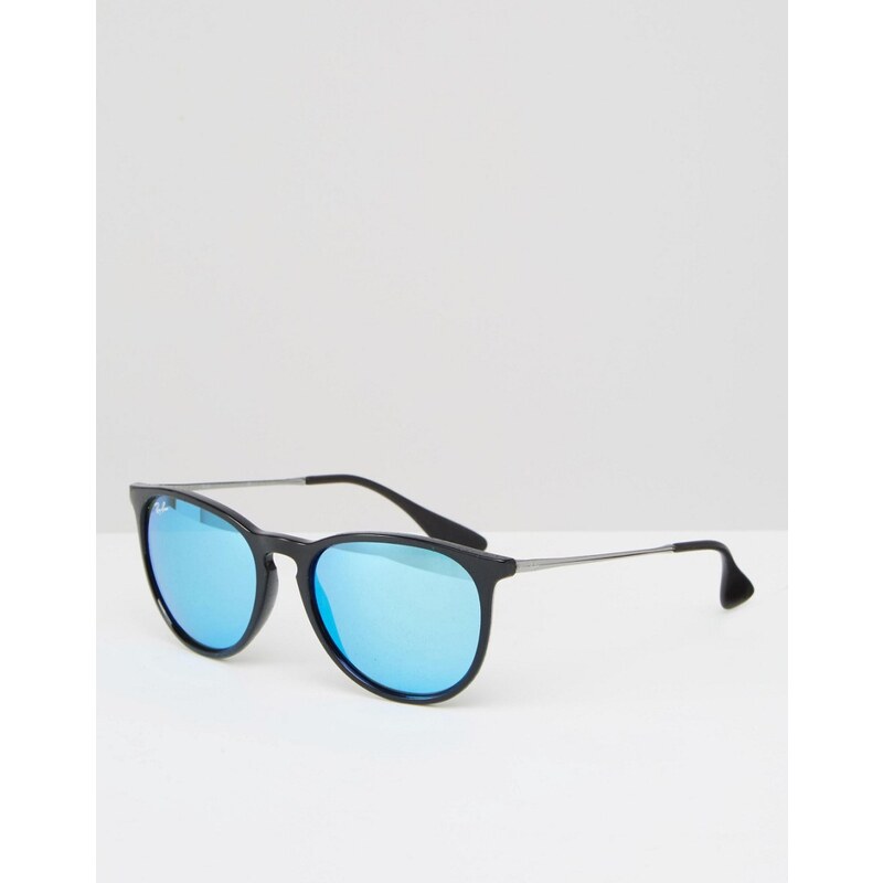 Ray-Ban - Erika - Runde Sonnenbrille mit verspiegelten blauen Gläsern - Blau