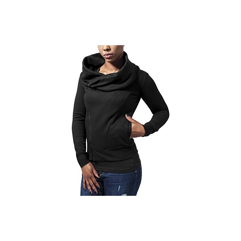 Urban Classics Damen Sweatshirt Ladies Asymetric Zip Jacket