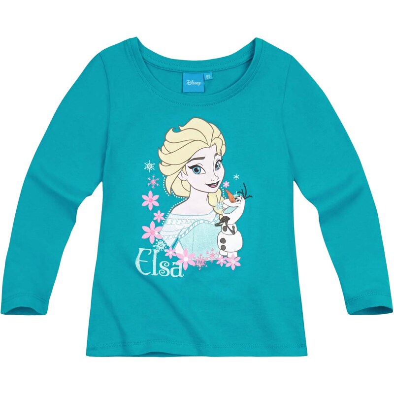 Disney Die Eiskönigin Langarmshirt türkis in Größe 104 für Mädchen aus 100% Baumwolle