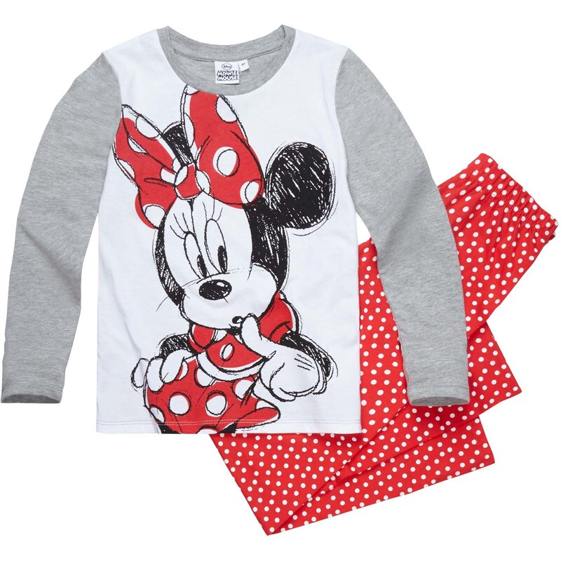 Disney Minnie Pyjama rot in Größe 104 für Mädchen aus 100% Baumwolle Grau: 60% Baumwolle 40% Polyester