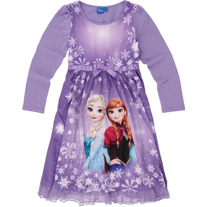 Disney Die Eiskönigin Kleid lila in Größe 104 für Mädchen aus Vorderseite: 100% Polyester 100% Polyester 95% Baumwolle 5% Elastan