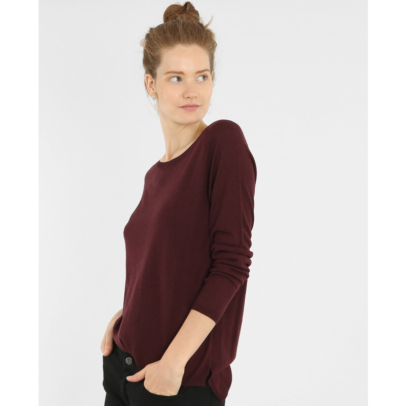 Leichter, einfacher Pullover Bordeauxrot, Größe M -Pimkie- Mode für Damen