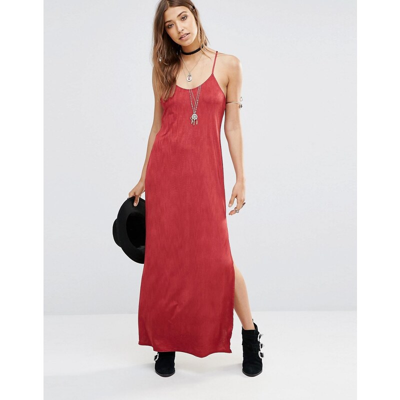 Free People - She Moves - Langes, rotes Slipdress - Rot