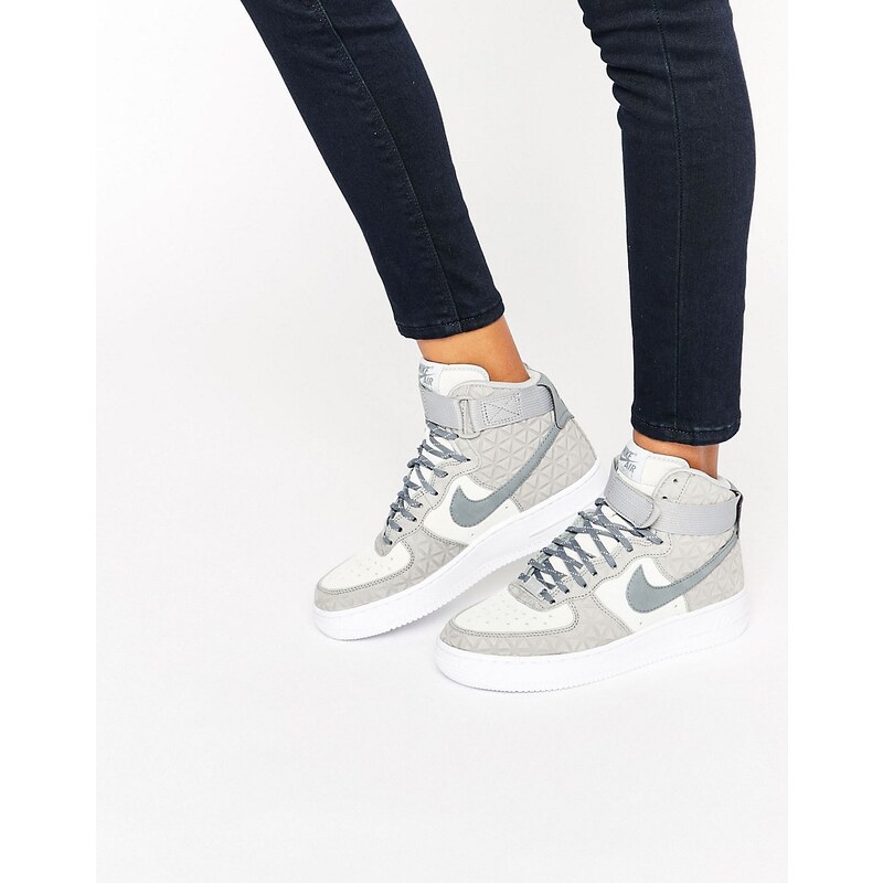 Nike Air Force 1 - Sneaker mit hohem Schaft aus grauem Wildleder - Grau