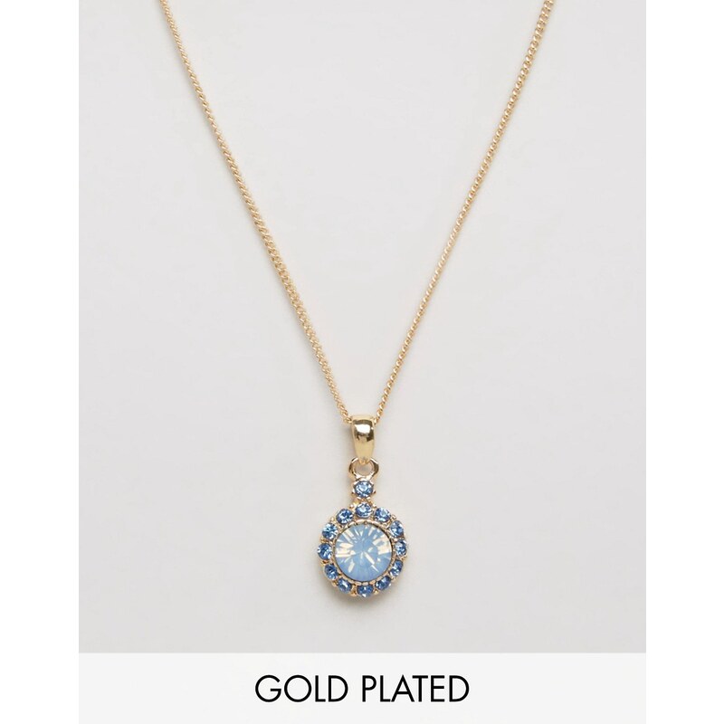 Nylon - Goldbeschichtete Halskette mit Schmuckstein - Gold