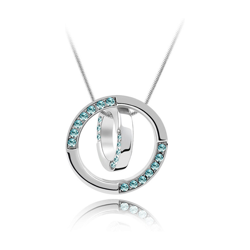Lesara Halskette mit Swarovski Elements im Ring-Design - Blau