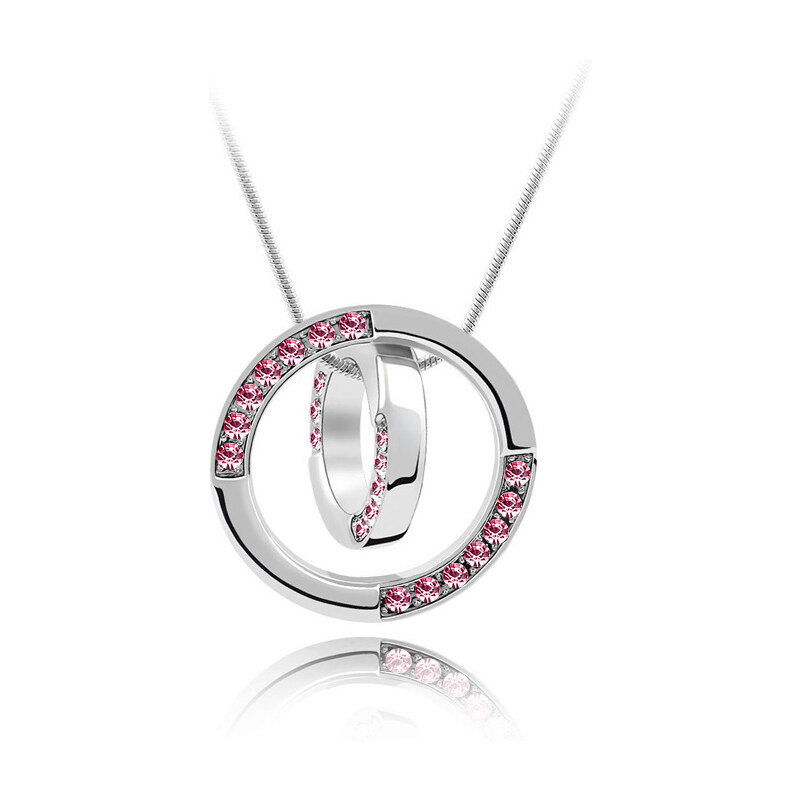 Lesara Halskette mit Swarovski Elements im Ring-Design - Pink