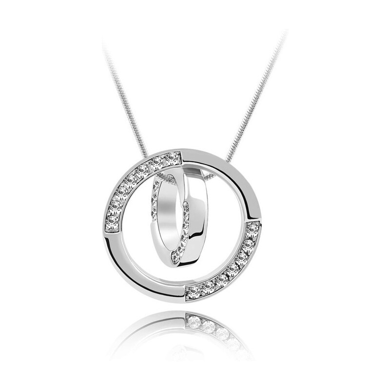 Lesara Halskette mit Swarovski Elements im Ring-Design - Weiß
