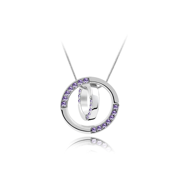 Lesara Halskette mit Swarovski Elements im Ring-Design - Violett