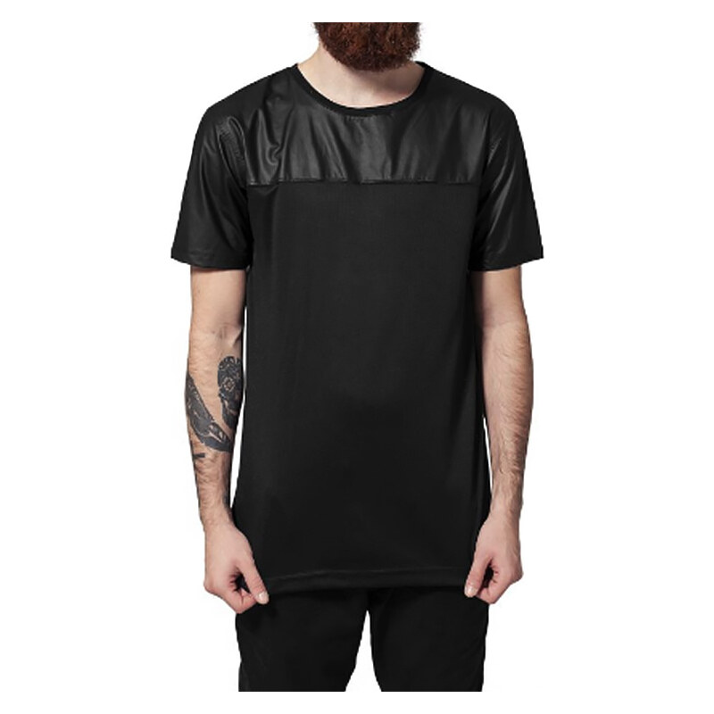 Urban Classics Mesh-T-Shirt im Colorblocking-Design - Schwarz - S