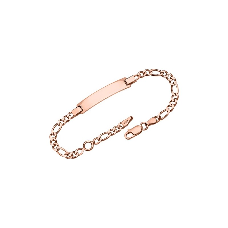 Unique Jewelry Figaro Armband mit Gravurplatte rosé