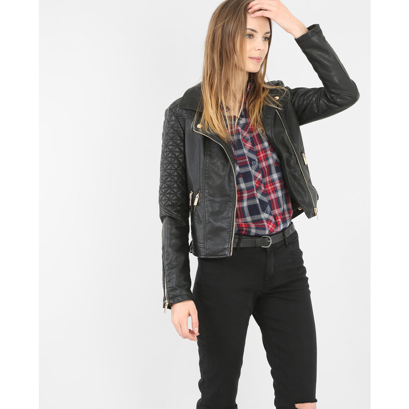 Jacke im Biker-Stil Schwarz, Größe 38 -Pimkie- Mode für Damen