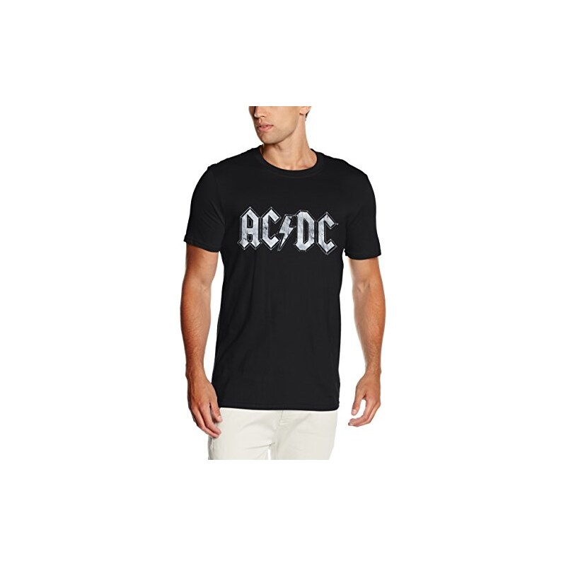 CID Herren T-Shirt AC/DC - WHITE LOGO DISTRESSED