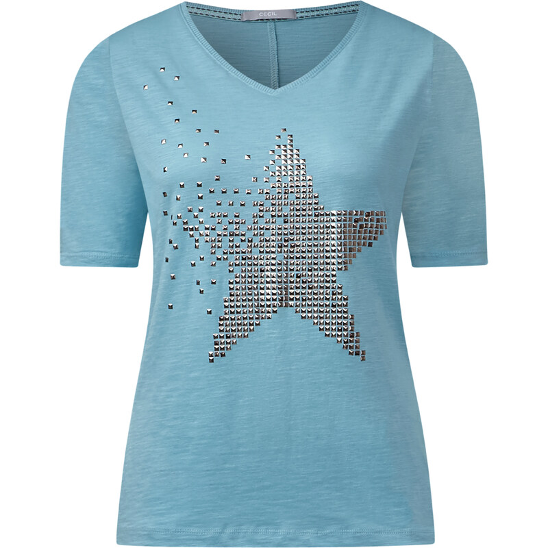 Cecil Kurzarm Shirt Pixelstar - glazed neptune blue, Herren