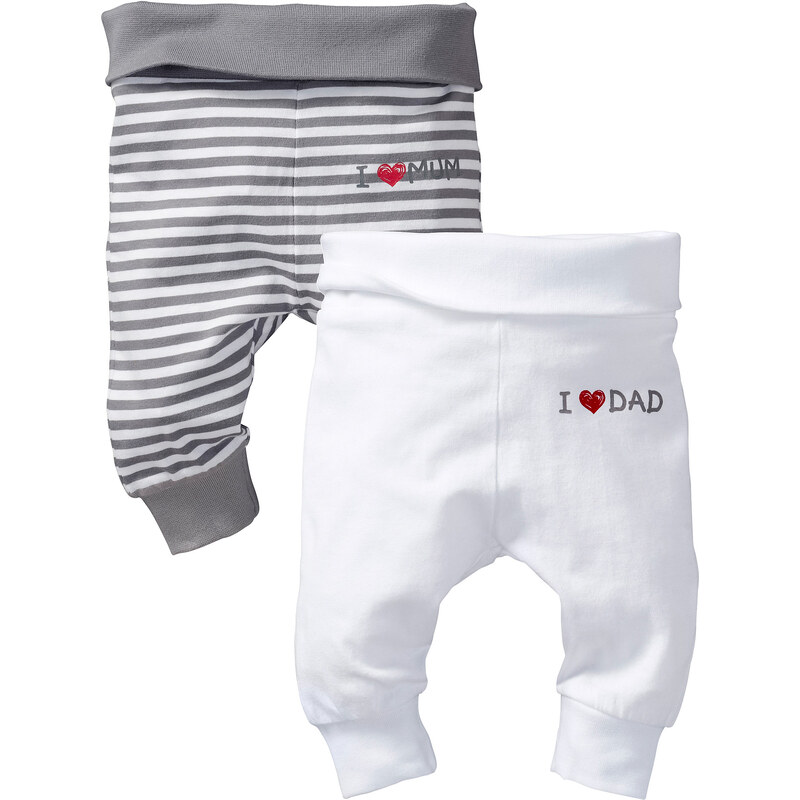 bpc bonprix collection Hose (2er-Pack) Bio-Baumwolle in weiß für Babys von bonprix