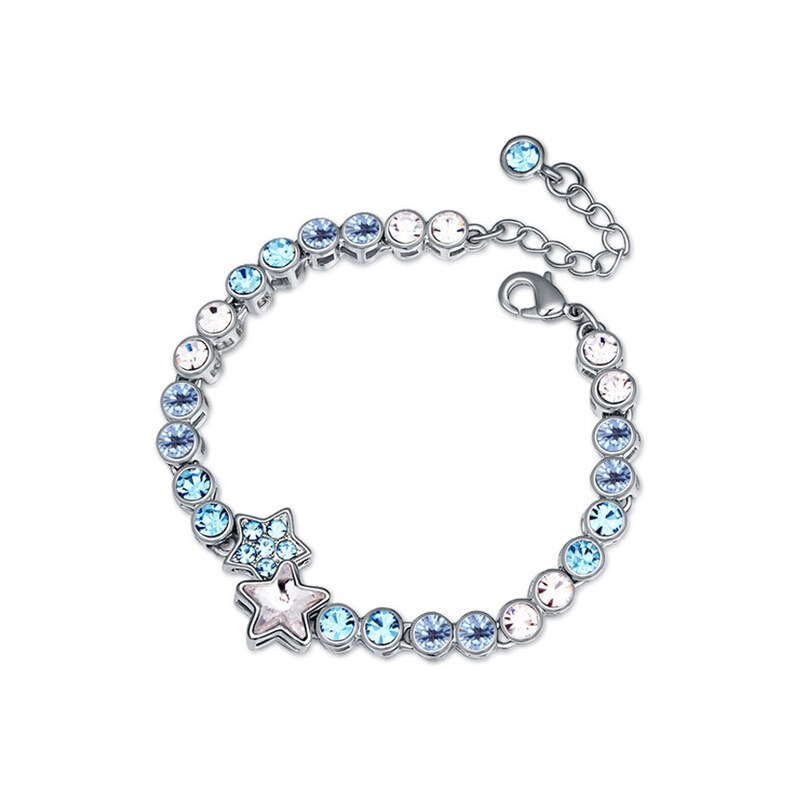 Lesara Armband mit Sternen-Anhänger & Swarovski Elements - Blau