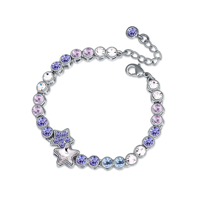 Lesara Armband mit Sternen-Anhänger & Swarovski Elements - Violett