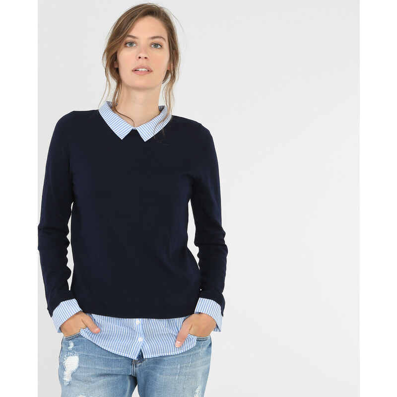 Pullover im Schichten-Look Marineblau, Größe XS -Pimkie- Mode für Damen