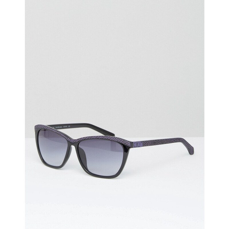 Calvin Klein CK Jeans - Sonnenbrille mit D-förmigem Rahmen - Schwarz