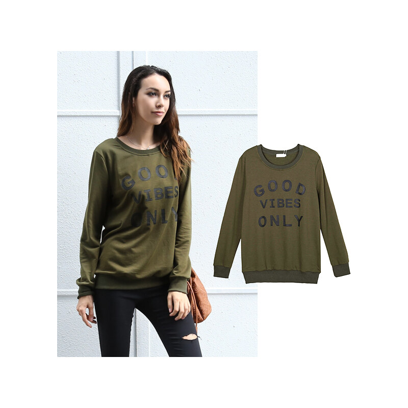 Lesara Rundhals-Sweater Good Vibes Only - S