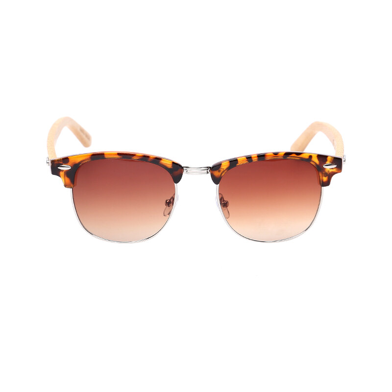 Lesara Sonnenbrille mit eckigen Gläsern & Holzbügel - Mehrfarbig
