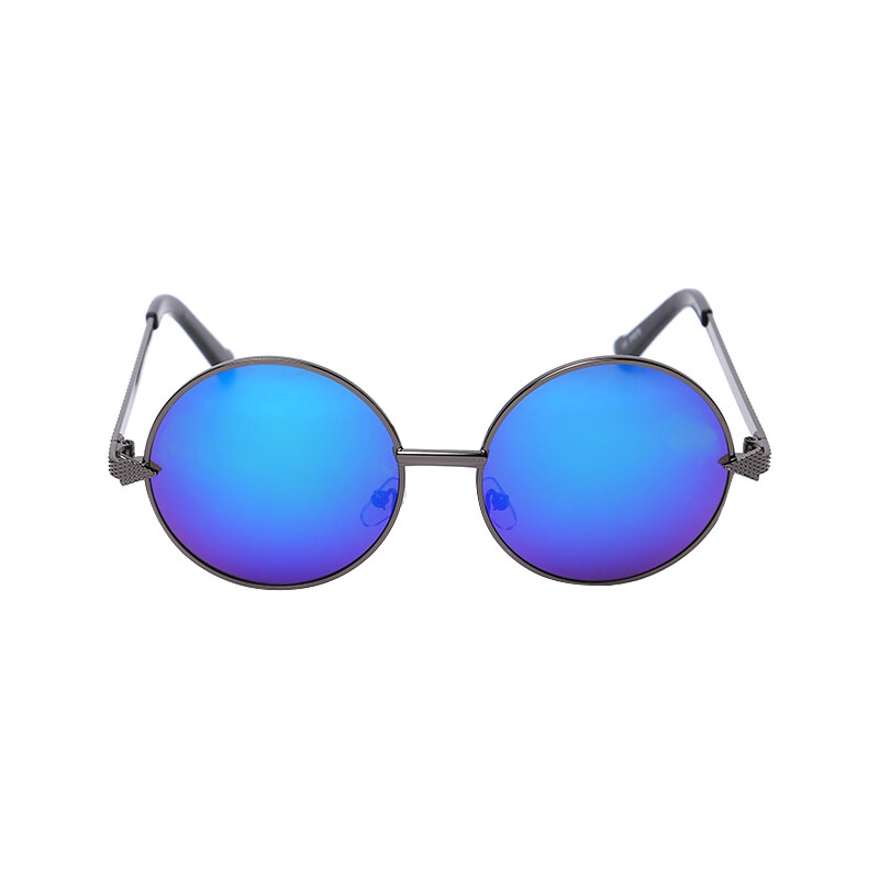 Lesara Runde Sonnenbrille mit verspiegelten Gläsern - Dunkelgrau