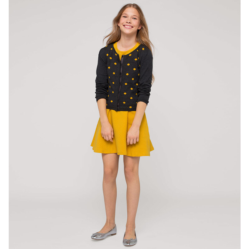 C&A Kleid und Strickjacke als Set in Gelb