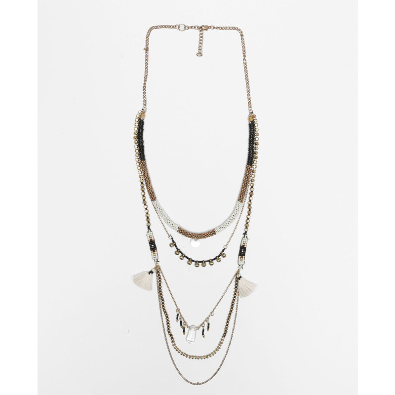 Mehrreihige lange Halskette Gold, Größe 00 -Pimkie- Mode für Damen