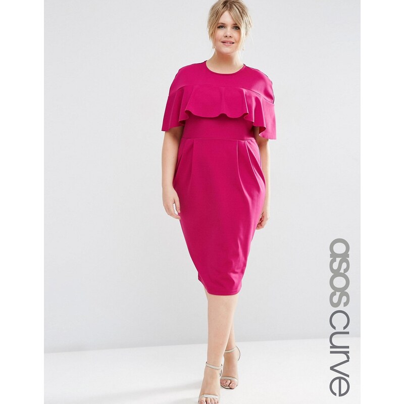 ASOS CURVE - Verführerisches Kleid mit Rüschenärmeln - Violett