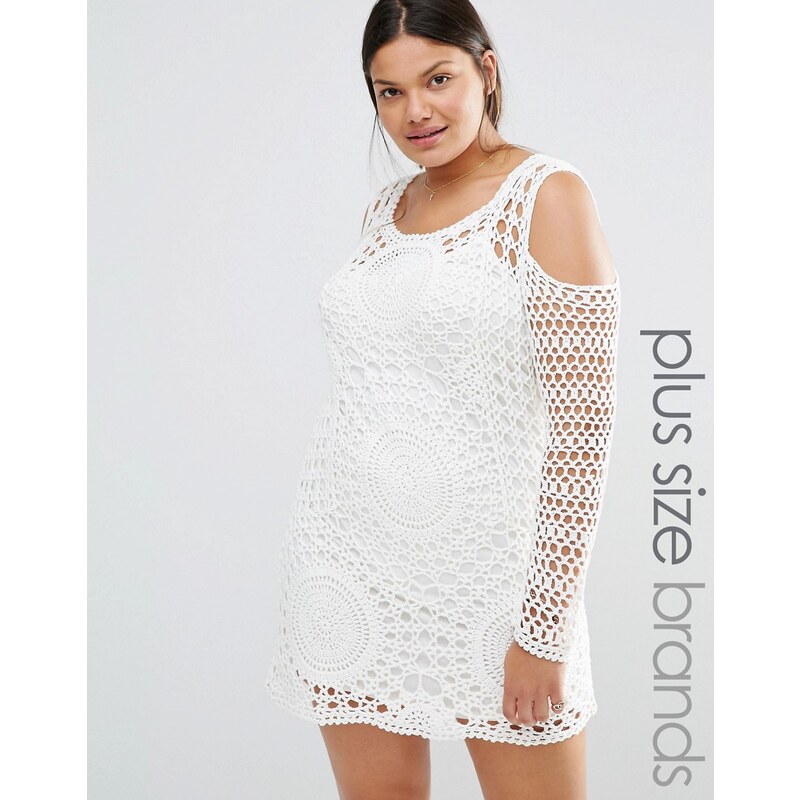 Missguided Plus - Kleid aus Häkelspitze - Weiß