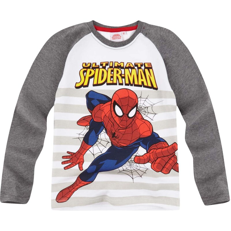 Spiderman Langarmshirt grau in Größe 104 für Jungen aus 100% Baumwolle Grau: 60% Baumwolle 40% Polyester
