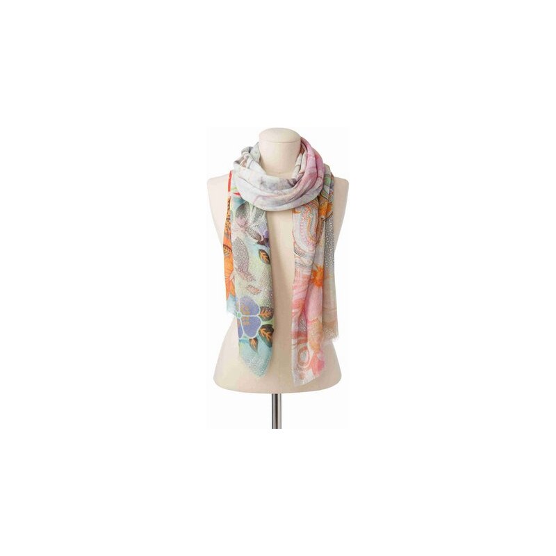 Damen Schal mit Blumenmuster CODELLO weiß