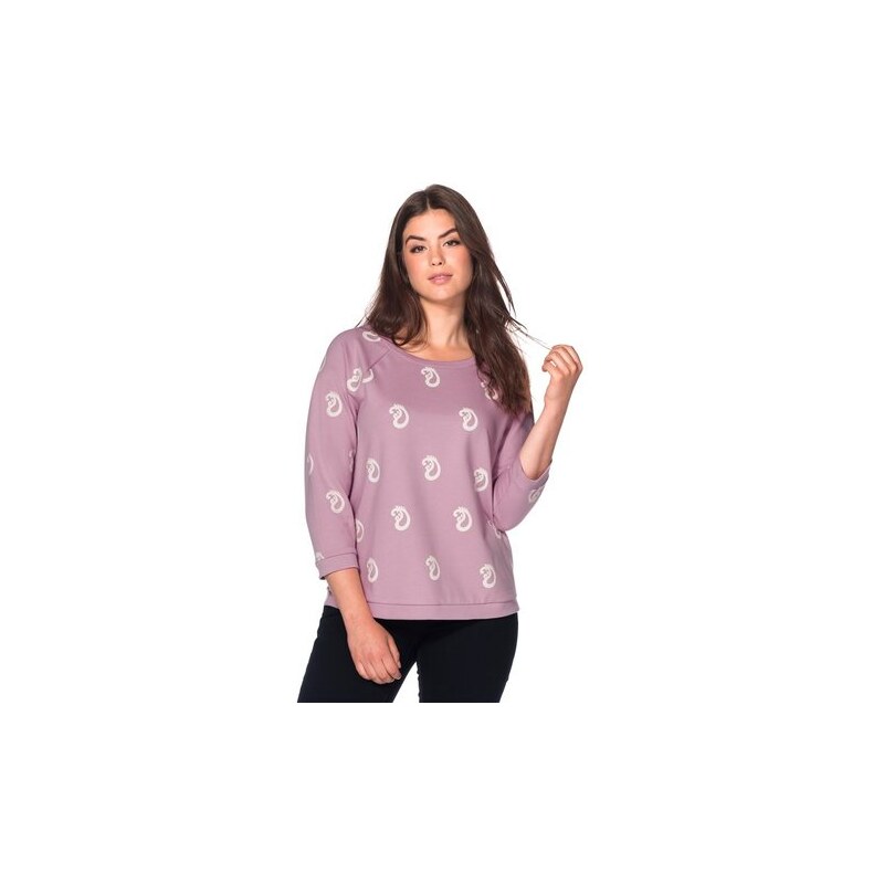 Damen Casual Sweatshirt mit Alloverdruck SHEEGO CASUAL rosa 44/46,48/50,52/54