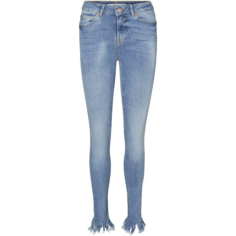 Noisy May Skinny Fit Jeans mit gefranste Kanten