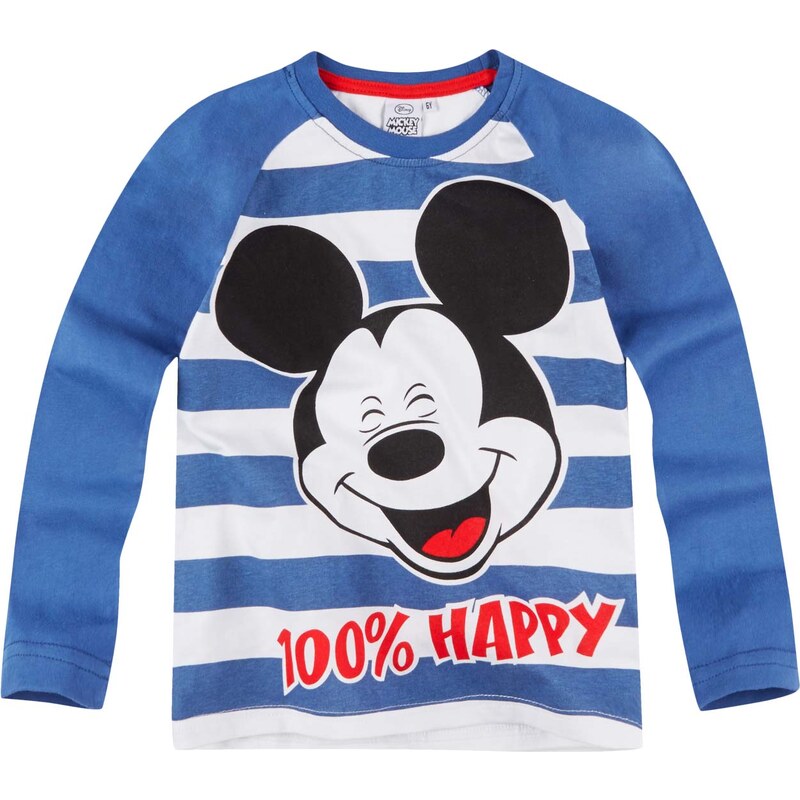 Disney Mickey Langarmshirt blau in Größe 98 für Jungen aus 100% Baumwolle Grau: 60% Baumwolle 40% Polyester