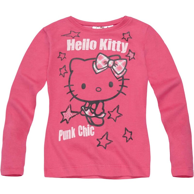 Hello Kitty Langarmshirt pink in Größe 98 für Mädchen aus 100% Baumwolle
