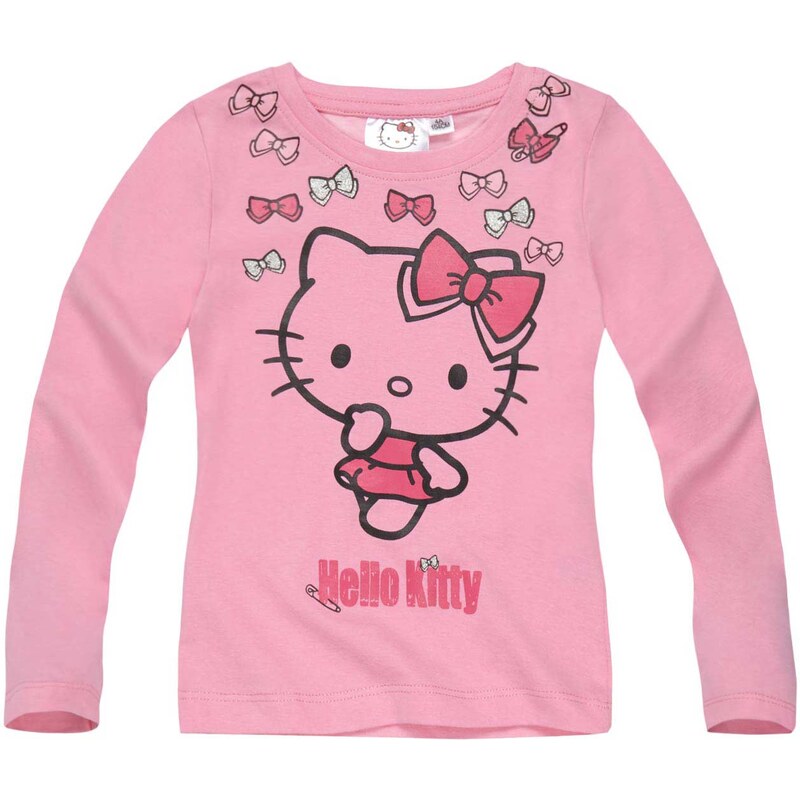 Hello Kitty Langarmshirt rosa in Größe 98 für Mädchen aus 100% Baumwolle