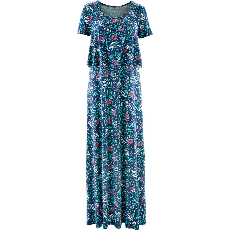 bpc bonprix collection Halbarm-Shirt-Kleid in Lagenoptik/Sommerkleid in blau von bonprix