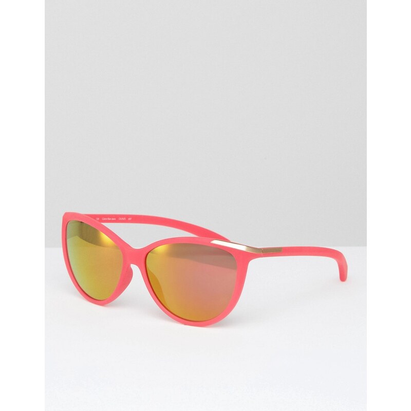 Calvin Klein CK Jeans - Katzenaugen-Sonnenbrille mit verspiegelten Gläsern - Rosa