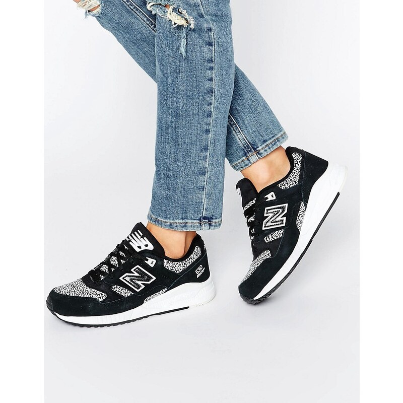 New Balance - 530 Schwarz-weiße Sneaker mit Netzstoff - Schwarz
