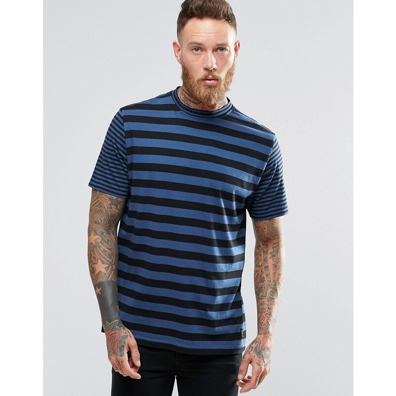 PS by Paul Smith Paul Smith - T-Shirt mit farblich abgesetzten Streifen in Indigoblau - Blau