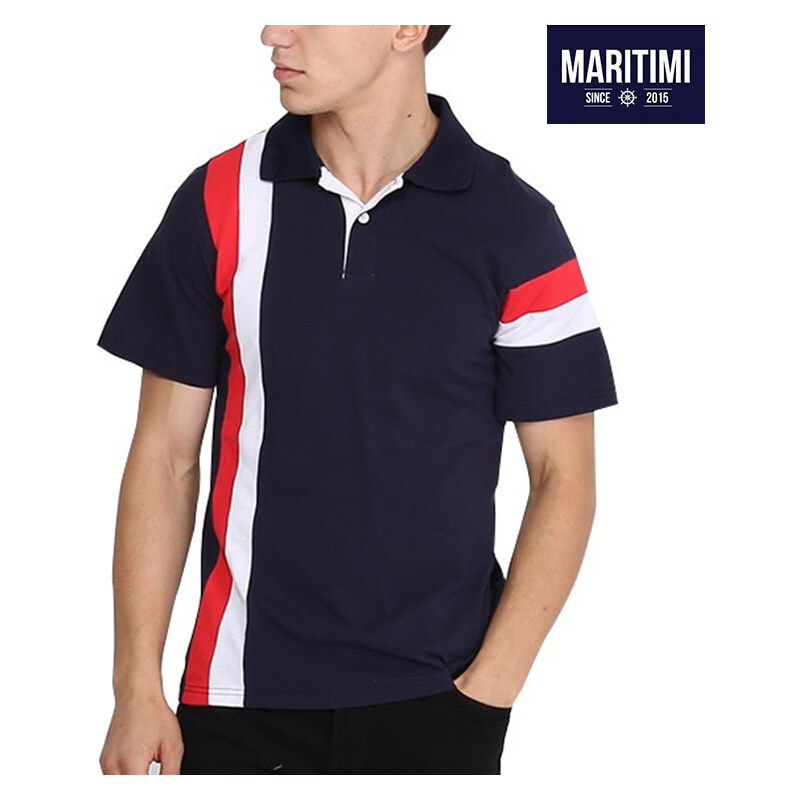 Maritimi Poloshirt im Streifen-Design - M