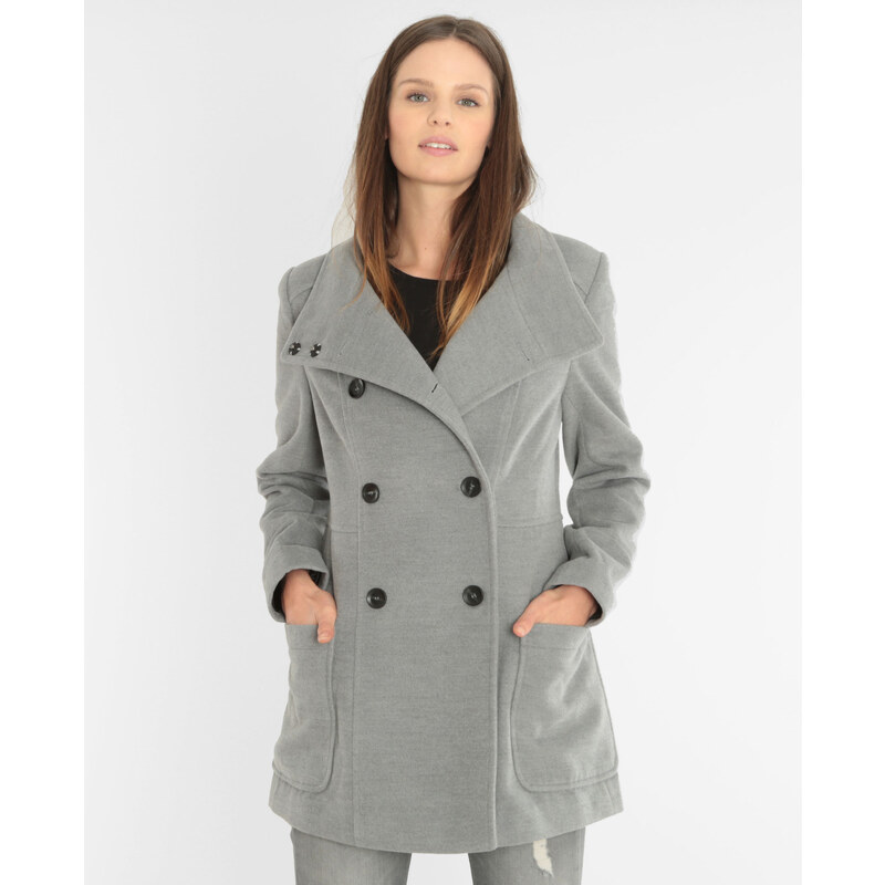 Geknöpfter Mantel Grau meliert, Größe 38 -Pimkie- Mode für Damen