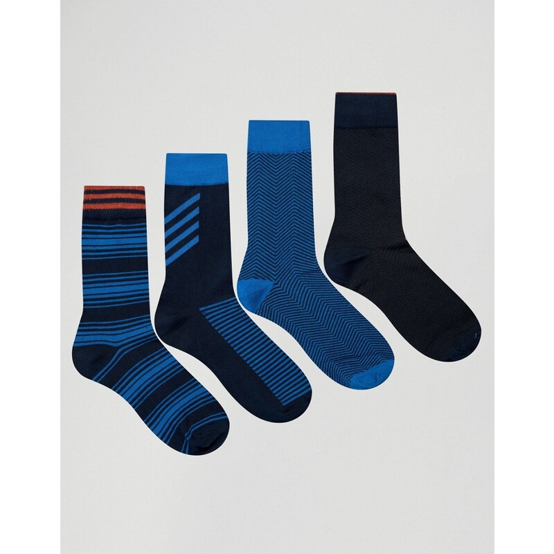 Jack & Jones - 4er Pack Socken - Marineblau