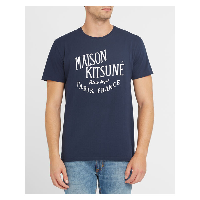 MAISON KITSUNÉ Marineblaues T-Shirt Palais Royal