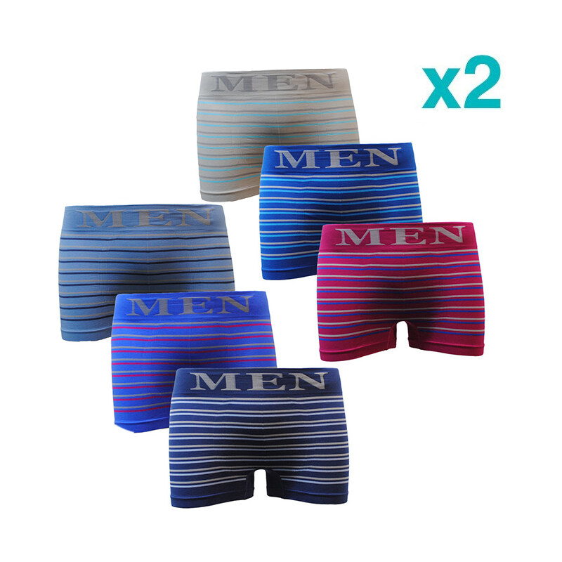 Lesara 12er-Set Boxershorts Men gestreift - XL-XXL