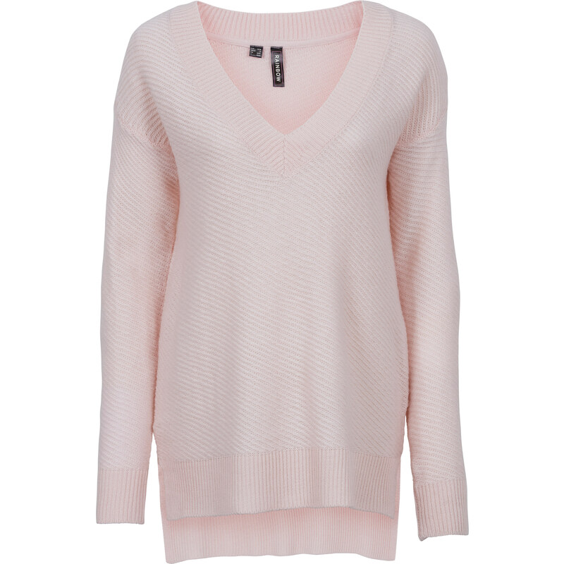 RAINBOW Oversize-Pullover langarm in rosa für Damen von bonprix