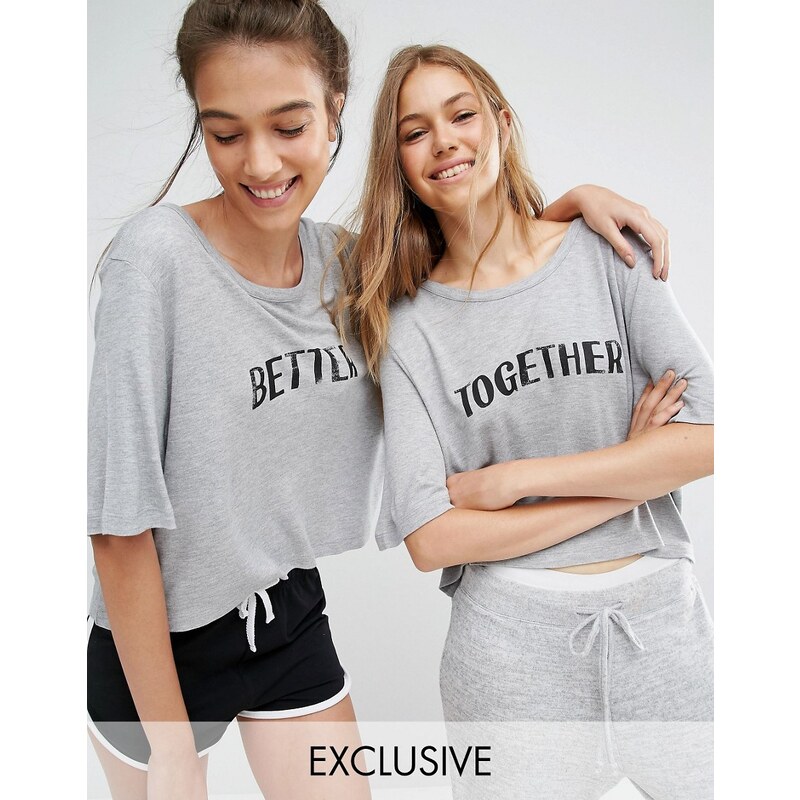 Chelsea Peers - Better Together - Nachtshirts im 2er-Pack - Grau